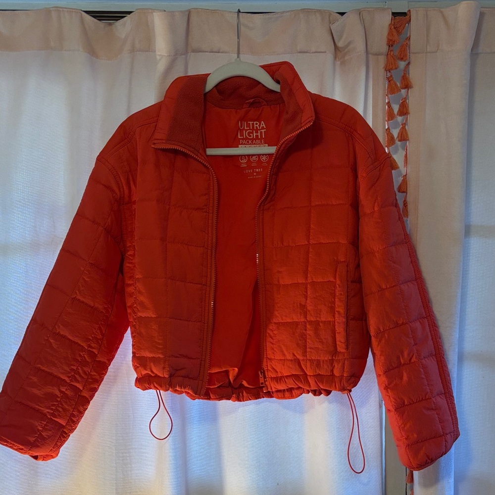 Love Tree Vibrant Red Packable Jacket